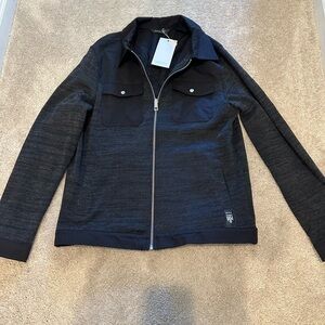 RON TOMSON RNT23 Black JACKET Full Zip Size L Made in Turkey NWT